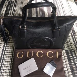 GUCCI SOHO PEBBLE LEATHER SHOULDER BAG